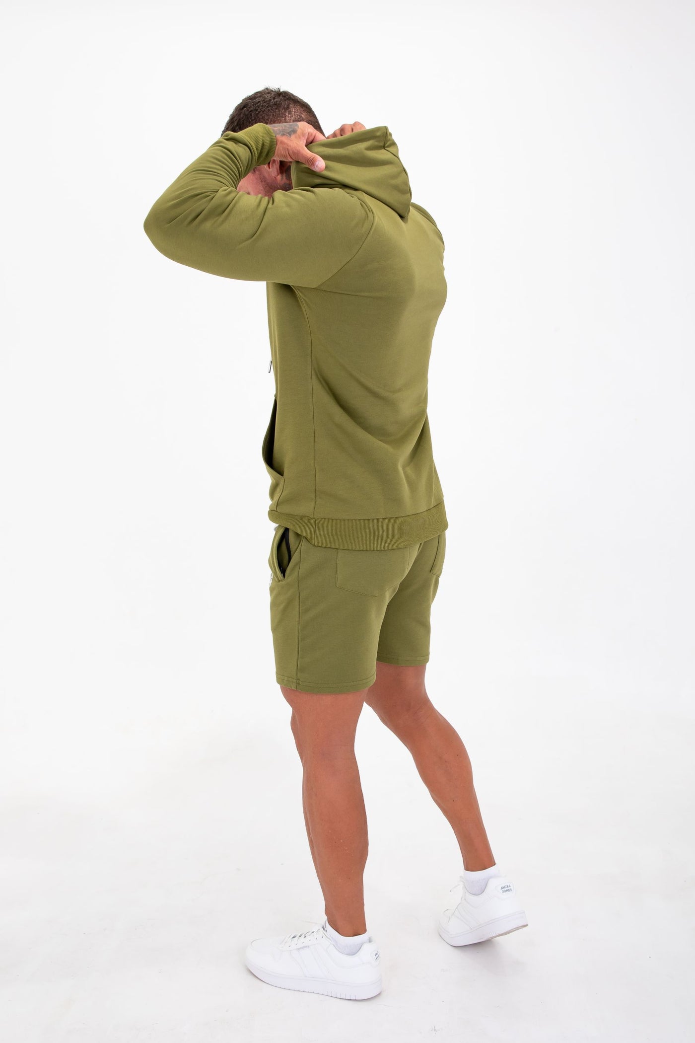 Classic Lightweight French Terry Hoodie - Olive Green