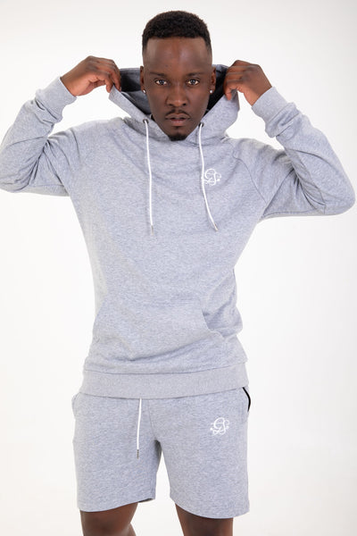 Classic Lightweight French Terry Hoodie - Marl grey
