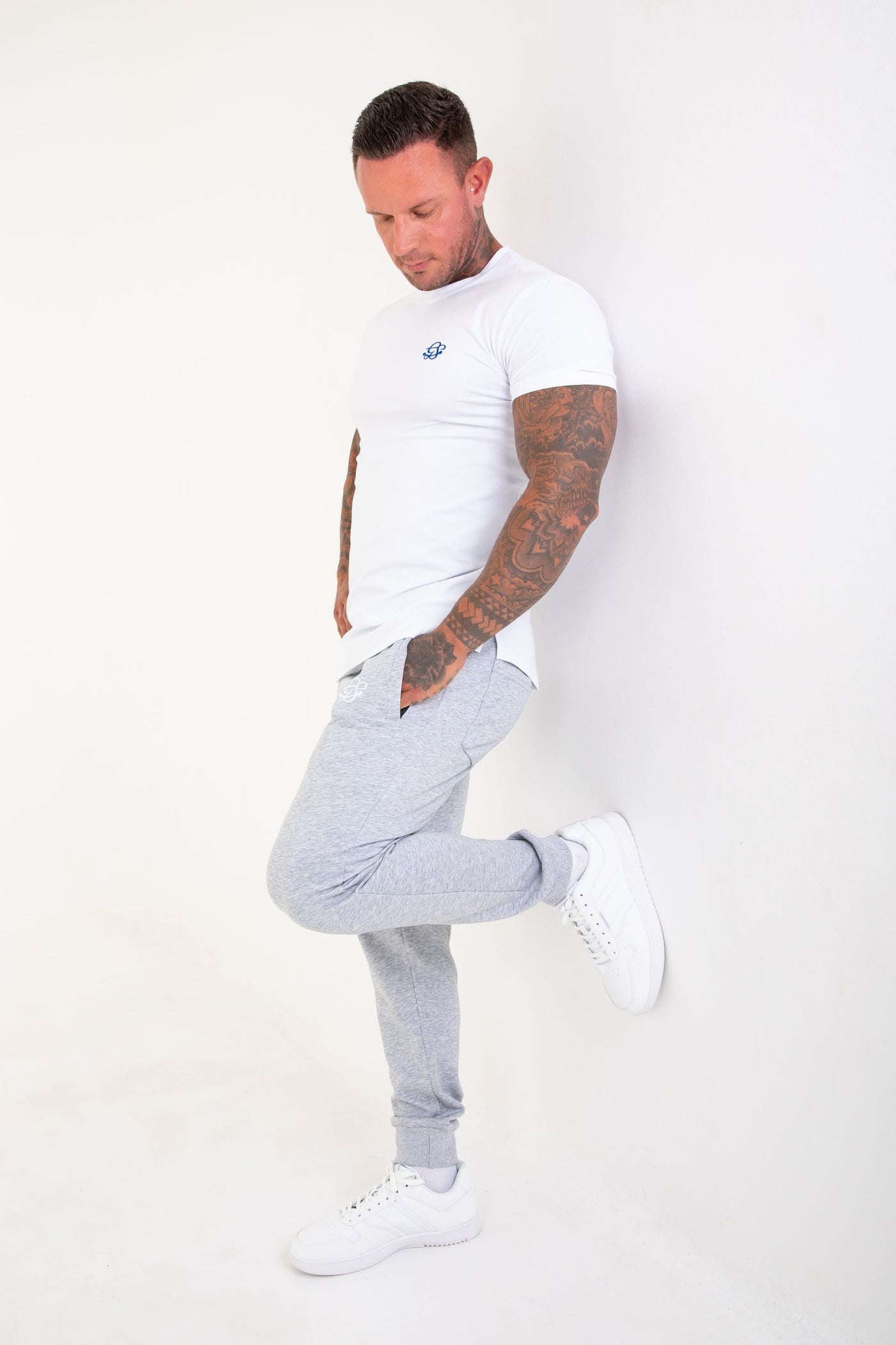 Classic Lightweight French Terry Joggers - Marl Grey